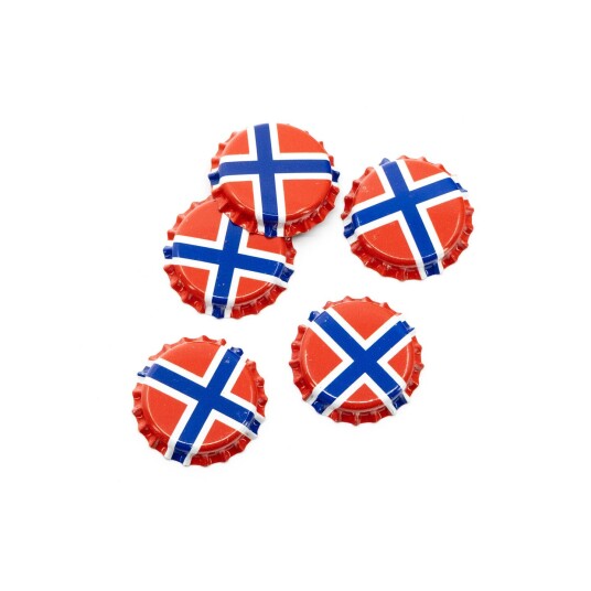 Annet Flaskekapsler Norsk Flagg 26 mm 100 stk Annet Flaskekapsler Norsk Flagg 26 mm 100 stk