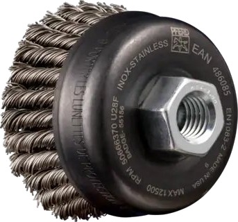 Pferd Cup Brushes Knotted, Full Cable 2 Rows, With Thread, 6,5 Cm, 1 Stykker