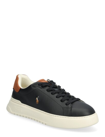 Polo Ralph Lauren Rlite Court Tumbled Leather Sneaker Black 46