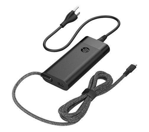HP 110W USB-C Strømadapter med 2 Utgangskontakter - Mobillader Svart