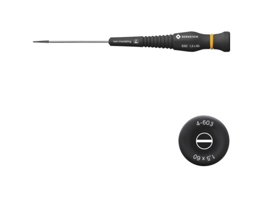Bernstein Tools For Electronics Elektronik Og Finmekanik Kærv-Skruetrækker Klinge-Bredde: 1.5 Mm Klinge-Længde: 60 Mm Bernstein Tools For Electronics Elektronik Og Finmekanik Kærv-Skruetrækker Klinge-Bredde: 1.5 Mm Klinge-Længde: 60 Mm