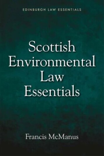 Scottish Environmental Law Essentials Av Francis Mcmanus