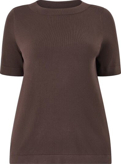 KAFFE Curve Genser KClizzy Boatneck Pullover Brun