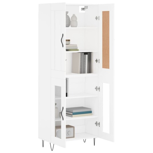Highboard hvit 69,5x34x180 cm konstruert tre Highboard hvit 69,5x34x180 cm konstruert tre