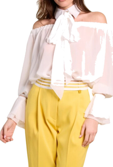 Elisabetta Franchi Dame Bluser & Skjorter Hvit M, Elisabetta Franchi Dame Bluser & Skjorter Hvit M,