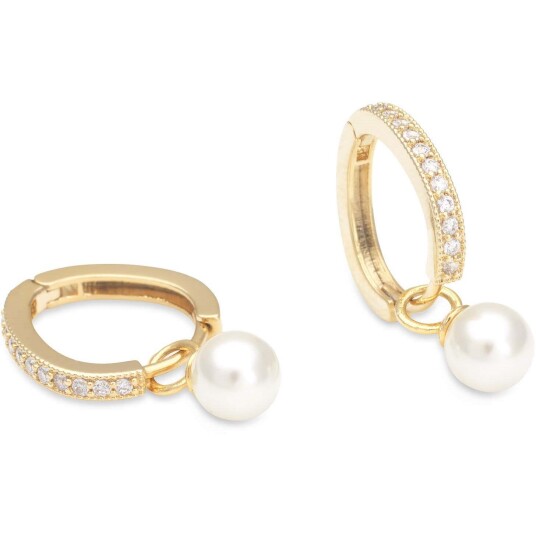 Petite Kennedy hoops øredobber ivory pearl Petite Kennedy hoops øredobber ivory pearl
