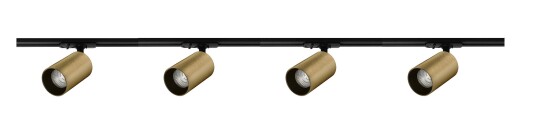 Nordesign Oz spotskinne 4 spotter 2 meter - Svart/Messing