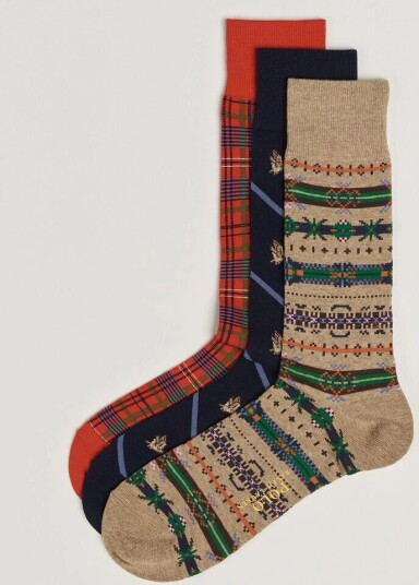 Polo Ralph Lauren 3 Pack Cotton Crew Socks Multi