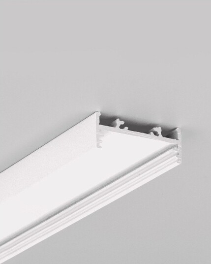 Topmet 2m aluprofil VARIO30 01 ACDE 9/TY Hvit lakkert påbygging LED skinne Topmet 2m aluprofil VARIO30 01 ACDE 9/TY Hvit lakkert påbygging LED skinne
