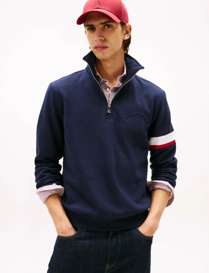 Tommy Hilfiger Rwb Insert 1/4 Zip - Navy - L Tommy Hilfiger Rwb Insert 1/4 Zip - Navy - L