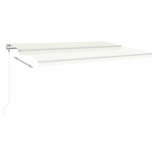vidaXL Automatisk uttrekkbar markise 500x350 cm kremhvit