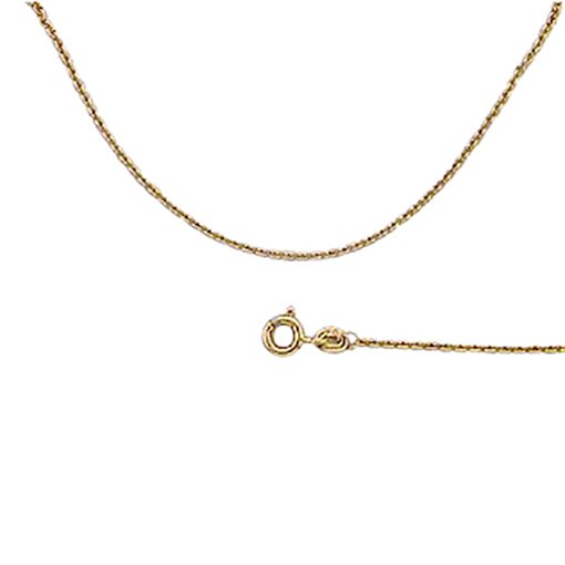 Pan Jewelry, Rund anker kjede i 585 gult gull 1,3 mm, 38-70 cm