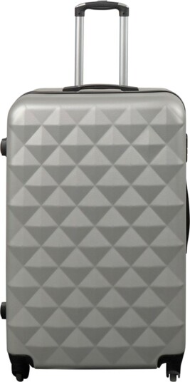 Stor koffert   Diamantgrå   Hardcase koffert   Rimelig og smart reisekoffert