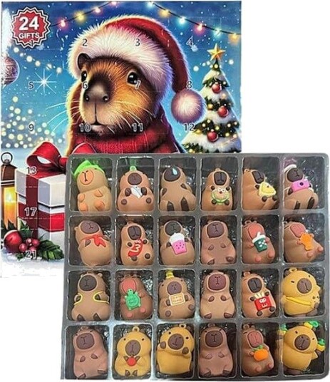 Capybara Adventskalendere 2025 24 dager Julekalender Leker Kalender Lekesett For Ferie Bursdag For Barn Voksne