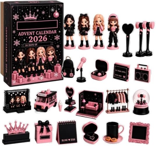 KPOP gruppers adventskalender 2026 nedtellingsblindboks i akryl med 24 rom Blackpink 2