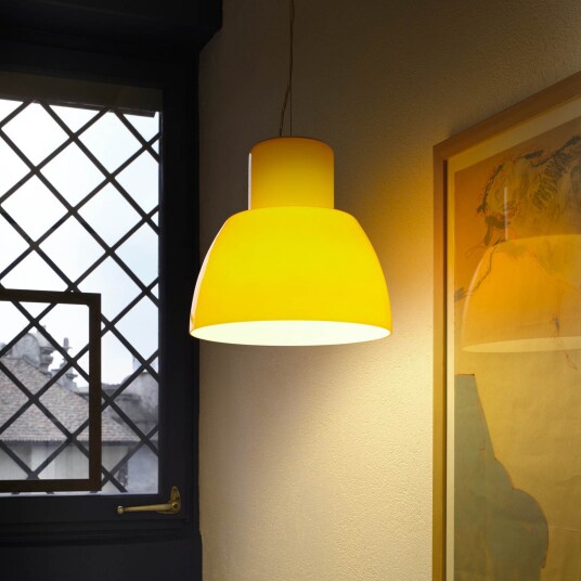 Nemo Lorosae hengelampe gul Ø 40 cm glass E27 39 Gul