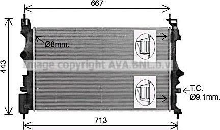 PRASCO OL2699 Radiator motorkjøling