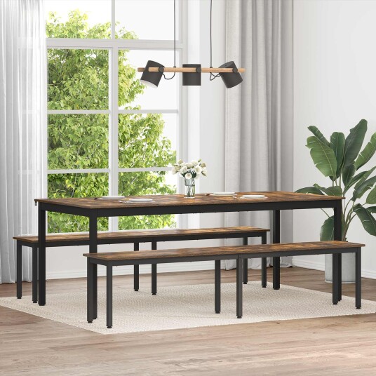 vidaXL benk Røyk Eik 200 x 35 x 45 cm Konstruert tre vidaXL benk Røyk Eik 200 x 35 x 45 cm Konstruert tre
