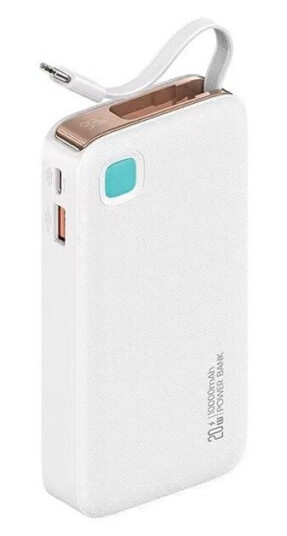 Usams Powerbank With Retractable Usb-Cretractable Cable 10000 Mah Pd 20W Fast Charge Xy Series White/White 10Kcd22402 (Us-Cd224)