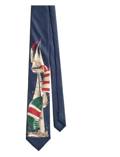 GANT Sailing Boat Print Tie Navy ONE SIZE GANT Sailing Boat Print Tie Navy ONE SIZE