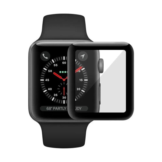INCOVER Apple Watch 3 / 2 / 1 (38mm) Full-Fit - Skjermbeskytter - Svart