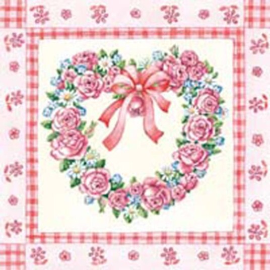Lunsj serviett Rose heart red