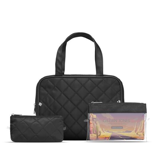 Gillian Jones 3-piece Cosmetic Bag Set in 100% Recycled Plastic Gillian Jones 3-piece Cosmetic Bag Set in 100% Recycled Plastic