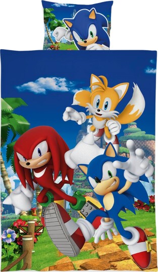 Licens Sonic sengetøy 100% bomull Barnesengetøy 140x200 cm Sonic The Hedgehog og vennene Licens Sonic sengetøy 100% bomull Barnesengetøy 140x200 cm Sonic The Hedgehog og vennene