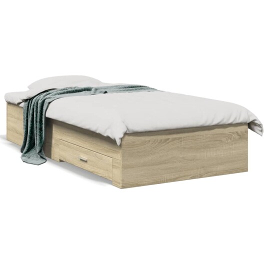 Sengeramme med skuffer sonoma eik 100x200 cm konstruert tre 8721102620744