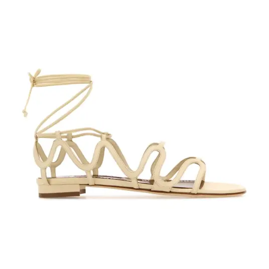 Manolo Blahnik Dame Sko Beige 37 EU,