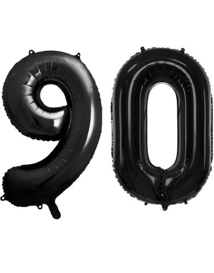90 år ballonger 86 cm svart