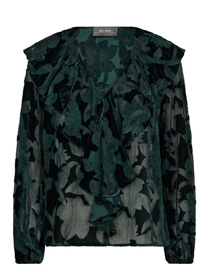 MOS MOSH Mmbasile Burn Blouse - Green - S MOS MOSH Mmbasile Burn Blouse - Green - S