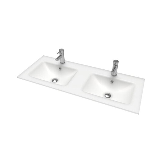 Vikingbad LEA D46 Glas Møbel Hvit Matt 120cm Dobbel