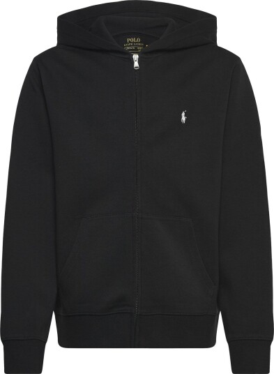 Ralph Lauren Kids Double Knit Full Zip Hoodie   Black   132 137