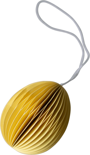 Dbkd Ovoid påskepynt papir 7 cm Yellow