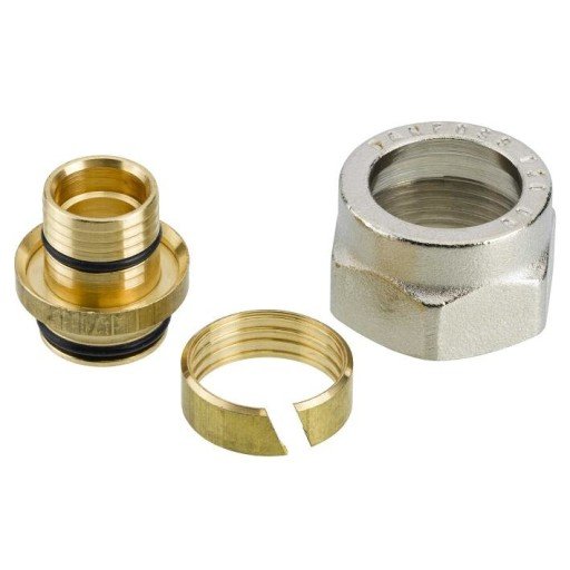10 stk Danfoss Klemringsfittings til PEX plastrør G 3/4" 18x2,5mm 10 stk Danfoss Klemringsfittings til PEX plastrør G 3/4" 18x2,5mm