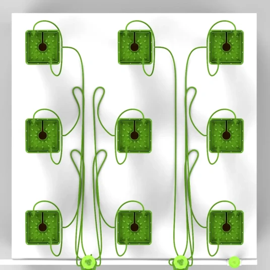 36 Planter FloraCap Vanningssett - m/ 3,8 l Høye Potter - 120 x 480 cm