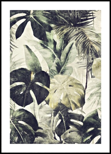 Vintage Jungle Leaves Plakat / 21x30