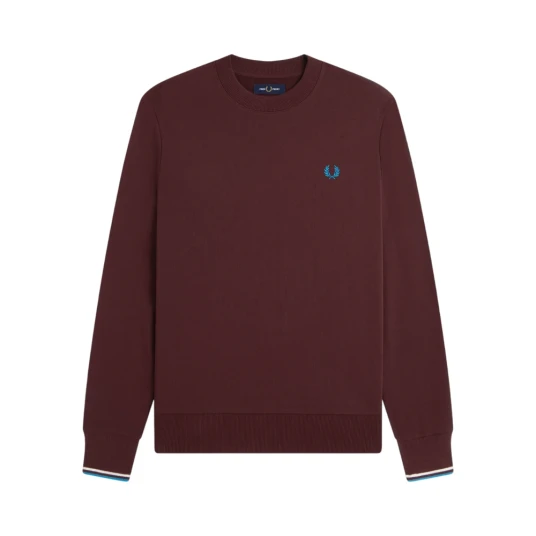 Fred Perry Crew Neck Sweatshirt - Burgundy - M Fred Perry Crew Neck Sweatshirt - Burgundy - M