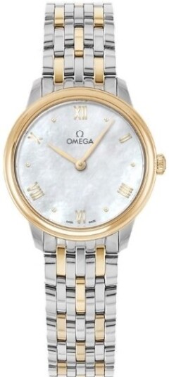 Omega Dameklokke 434.20.28.60.05.001 De Ville Prestige Hvit/18 karat