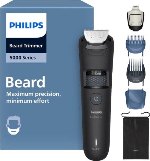 Philips 5000 Series skjeggtrimmer BT5775/15 Deep black Philips 5000 Series skjeggtrimmer BT5775/15 Deep black