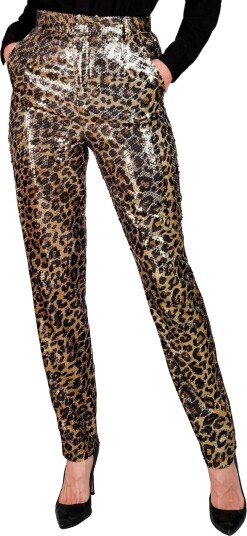 Leopard Paljett Kostymebukser L