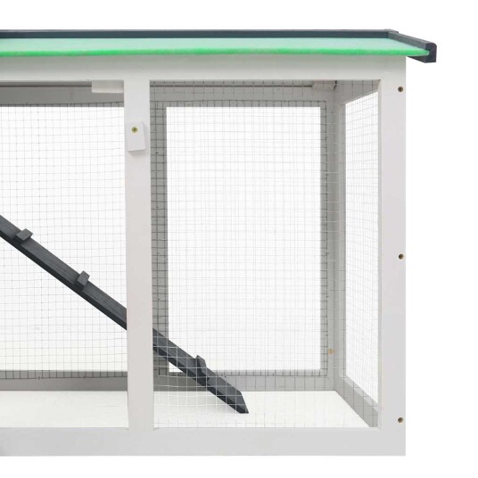 Vidaxl Stort Utendørs Kaninbur Grå Og Hvit 145X45X85 cm Tre