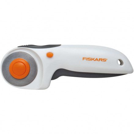 Fiskars Fiskars Rullekutter Rullekniv med avtrekker Hvit Grå Ø 45mm Fiskars Fiskars Rullekutter Rullekniv med avtrekker Hvit Grå Ø 45mm