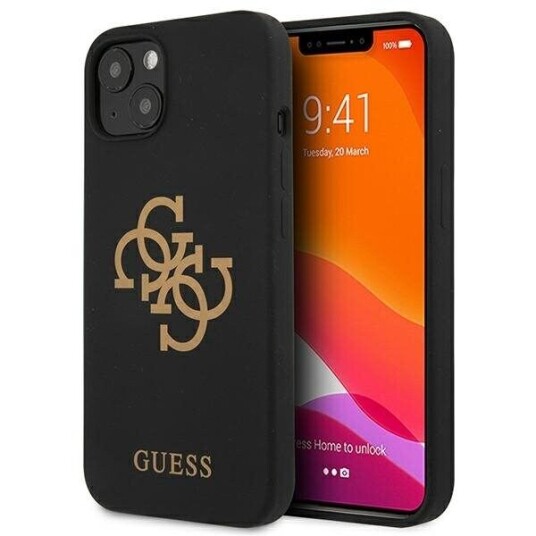 Guess Silikon Mobildeksel med 4G Logo til iPhone 13 Mini - Svart