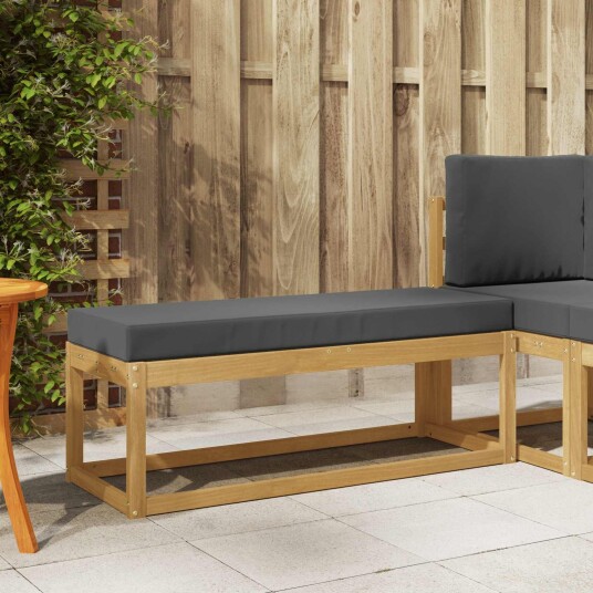 vidaXL Utendørs Krakk Benk Hvit 115 x 43 x 45 cm Solid akasietre