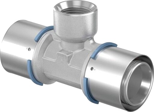 Uponor S-Press Redusert T-stykke 50-Rp1" FT for Gulvvarme og Radiatorsystemer