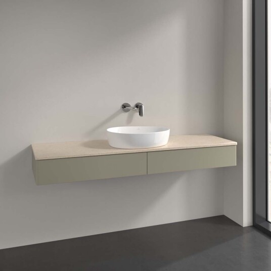 Villeroy & Boch Antao Servantskap med 2 skuffer 160x50x19 cm m/lys Steingrå/Crème