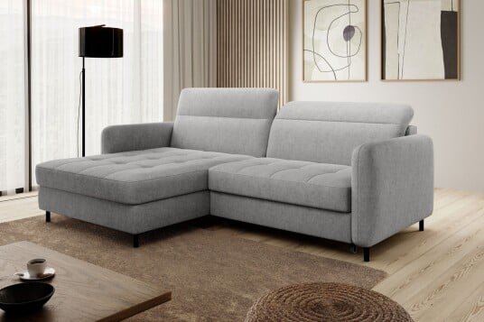 Manoti 3 seters Sovesofa m. Divan med Oppbevaring Grå