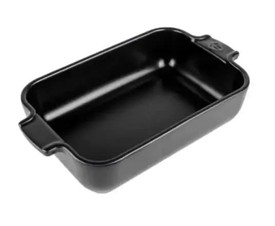 Peugeot Appolia Rektangulær Keramisk Ovnsform i Satin Svart, 22 cm